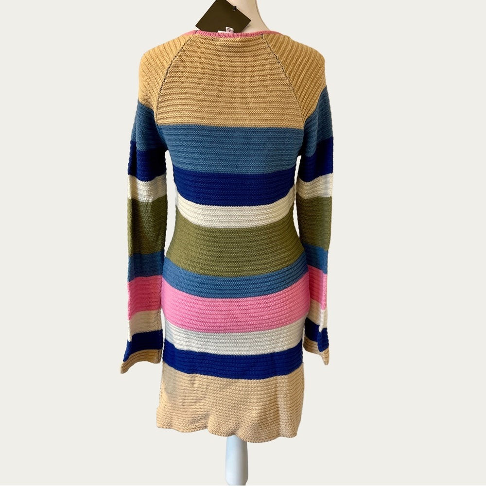 Le Lis Pink Trim Tan‎ Knit Dress - Picture 2 of 7